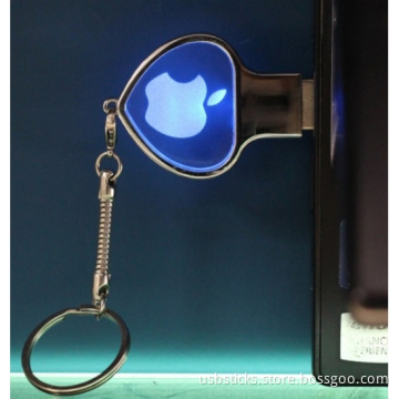 zinc outback heart shaped crystal usb flash drive